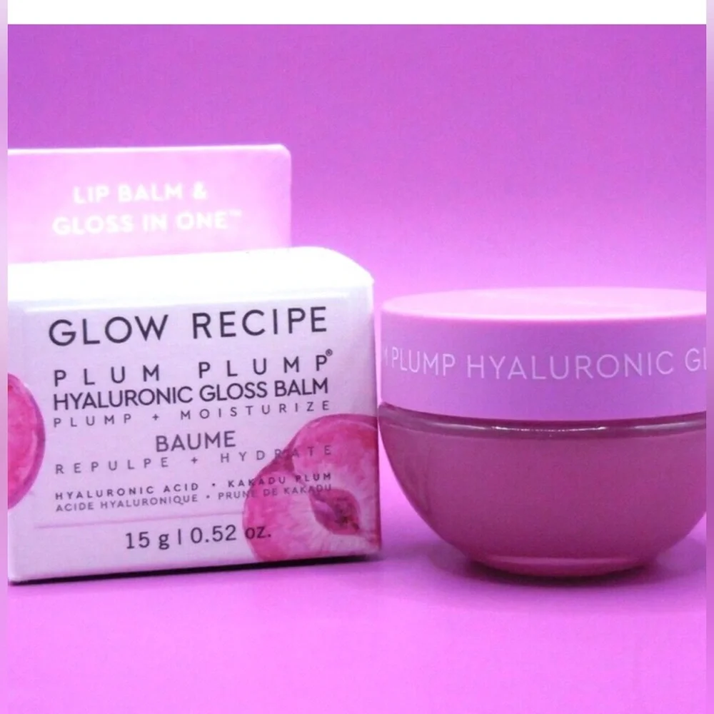 Glow Recipe Plum Plump Hyaluronic Gloss Balm 0.52 oz NEW